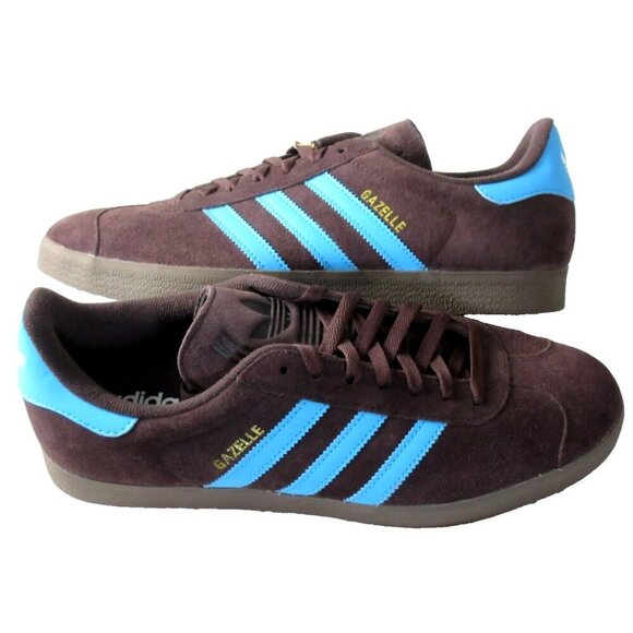 Adidas Men's Gazelle Shadow Brown Sky Rush Blue Sneakers Sizes NIB JH5392 - Picture 1 of 5